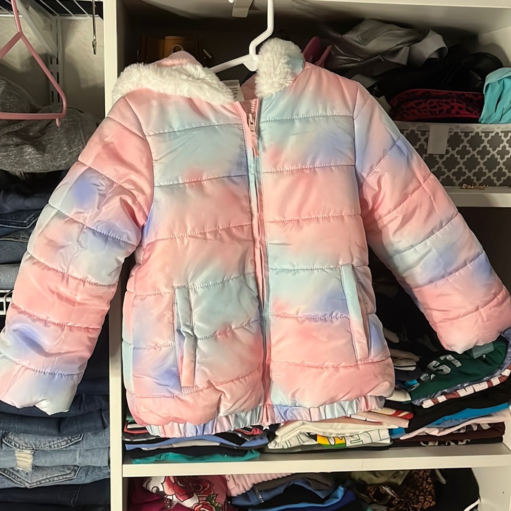 Toddler girls cotton candy color puffer A9